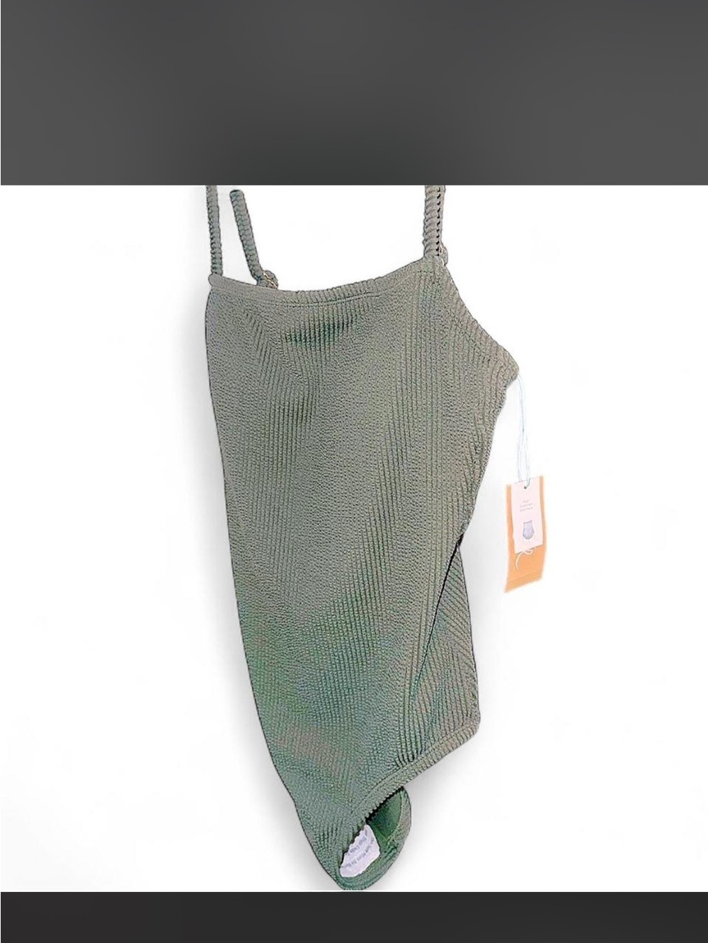 Kona Sol Olive Green Ribbed One-Piece Swimsuit - Picture 2 of 8